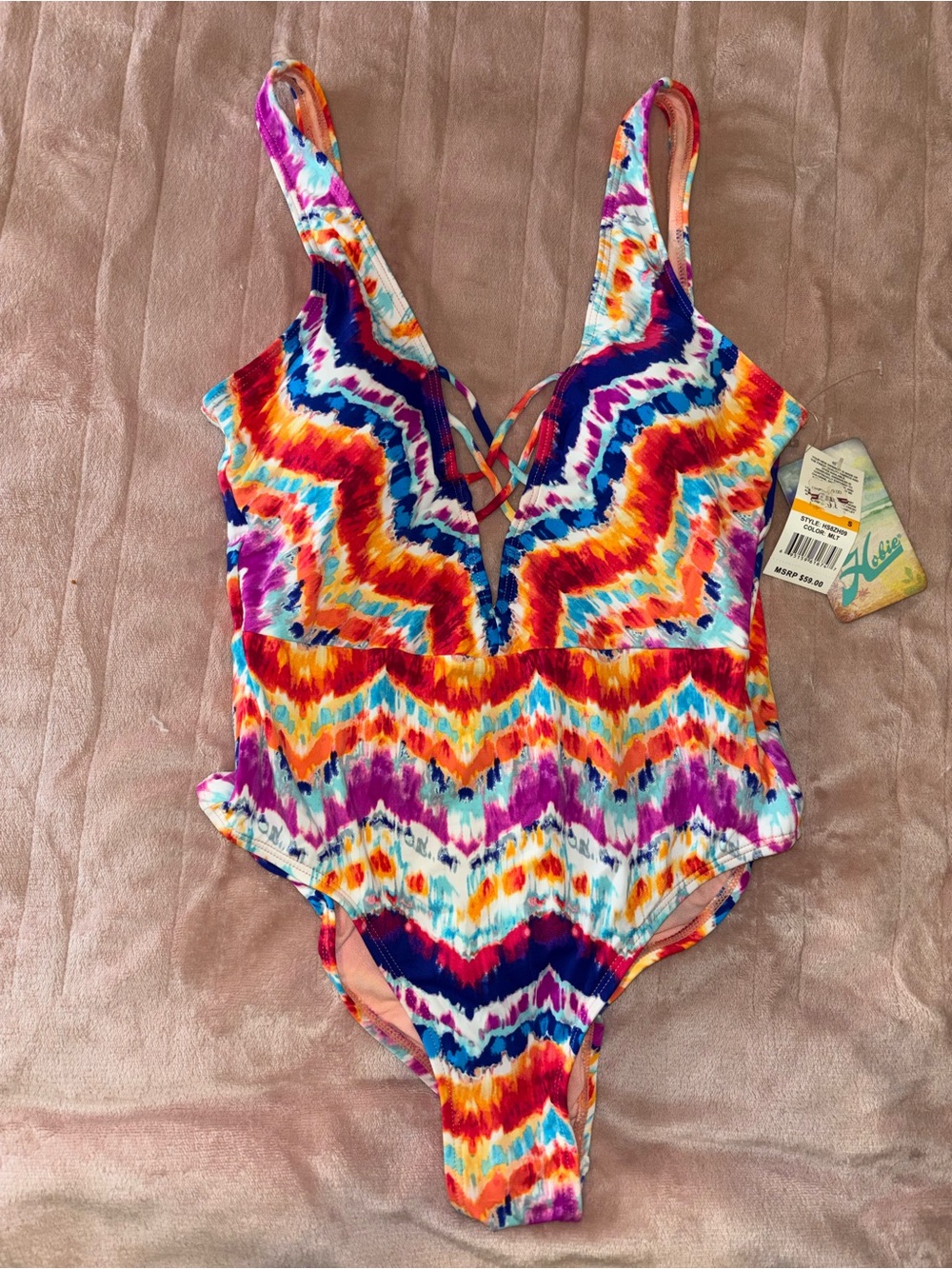 Hobie Multicolor V-Neck One-Piece Swimsuit